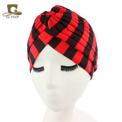 Új női nyomat virágcsomó rák fodros kemo sapka sapka sál Turbán fejpakolás kötött sapka hajhullás elleni kiegészítők