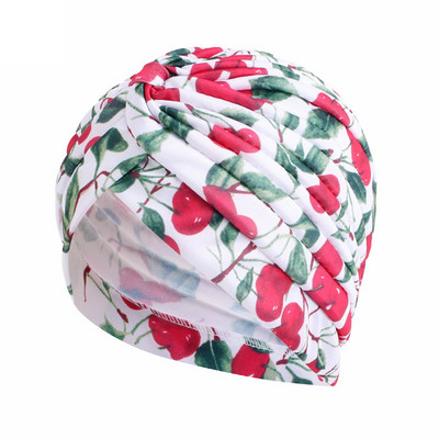 Új női nyomat virágcsomó rák fodros kemo sapka sapka sál Turbán fejpakolás kötött sapka hajhullás elleni kiegészítők