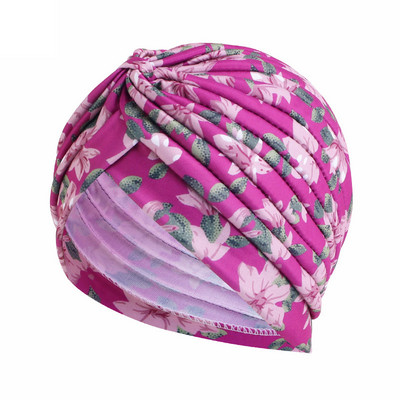 Új női nyomat virágcsomó rák fodros kemo sapka sapka sál Turbán fejpakolás kötött sapka hajhullás elleni kiegészítők