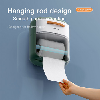 Държач за тоалетна хартия ECOCO за баня без пробиване на стена 2-слойна кутия за кърпички Държач за ролка тоалетна хартия с организатори за съхранение