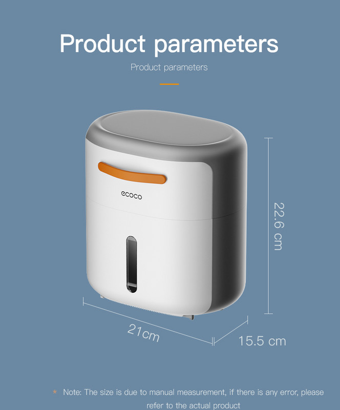 ECOCO tualetes papīra turētājs vannas istabai bez urbšanas sienas 2 slāņu salvešu kastes tualetes papīra ruļļa turētājs ar glabāšanas organizatoriem