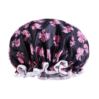 Reverzibilna dječja satenska kapa za tuširanje Oprema za šešire za kupaonicu Dvoslojni tuš Vodootporne podesive kape za zaštitu kose za djevojčice