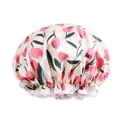 Reverzibilna dječja satenska kapa za tuširanje Oprema za šešire za kupaonicu Dvoslojni tuš Vodootporne podesive kape za zaštitu kose za djevojčice