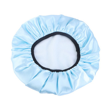 Χονδρή επένδυση μικροϊνών Καπέλα ντους Satin Beanie Κάλυμμα ντους Διπλής στρώσης Κάλυμμα ντους Καπέλα μπάνιου Αξεσουάρ Καπέλα με προστασία από τη σκόνη