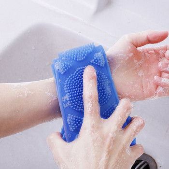 Scrubber σώματος σιλικόνης Βούρτσα μπάνιου Απολεπιστική βούρτσα Ζώνη απολέπισης Πλάτη Scrub Body Cleaner Λουράκι καθαρισμού Αξεσουάρ μπάνιου1τμχ