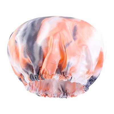 Nova dvoslojna kapa za tuširanje na kravatu Ženska vodootporna noćna kapa Potrepštine za šešir za njegu kose Kupaonska gumica Kapa za višekratnu upotrebu