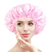 Liela izmēra sieviešu satīna zīdaina nakts miega cepure nakts vāciņš plata elastīga matu kopšanas cepure galvas vāciņš Bonnet unisex kupola dušas vāciņš