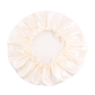 Liela izmēra sieviešu satīna zīdaina nakts miega cepure nakts vāciņš plata elastīga matu kopšanas cepure galvas vāciņš Bonnet unisex kupola dušas vāciņš