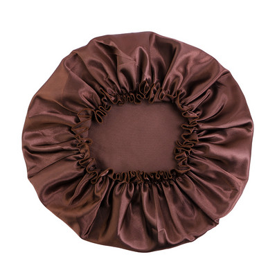 Liela izmēra sieviešu satīna zīdaina nakts miega cepure nakts vāciņš plata elastīga matu kopšanas cepure galvas vāciņš Bonnet unisex kupola dušas vāciņš
