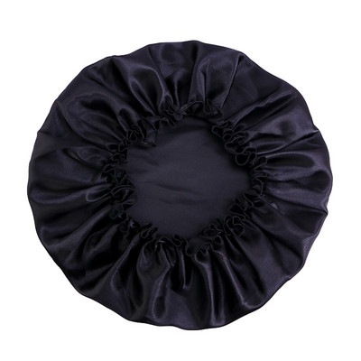 Liela izmēra sieviešu satīna zīdaina nakts miega cepure nakts vāciņš plata elastīga matu kopšanas cepure galvas vāciņš Bonnet unisex kupola dušas vāciņš