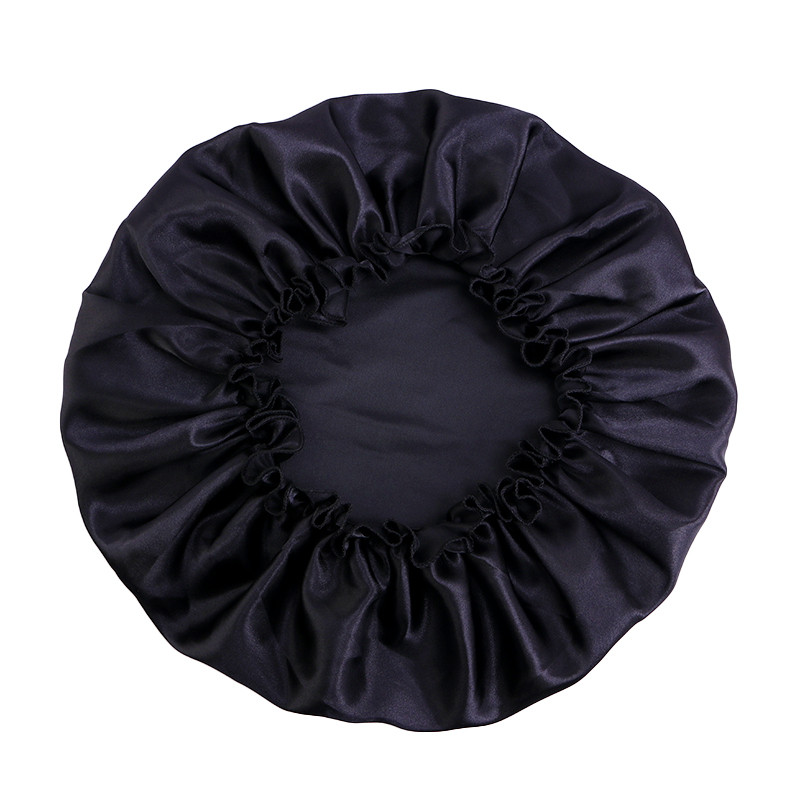 Liela izmēra sieviešu satīna zīdaina nakts miega cepure nakts vāciņš plata elastīga matu kopšanas cepure galvas vāciņš Bonnet unisex kupola dušas vāciņš