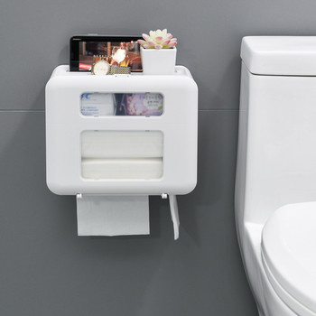 4-цветен двуслоен държач за тоалетна хартия Кутия за тоалетна кърпичка Стенен монтаж Многофункционален водоустойчив склад за баня Издръжлив дом