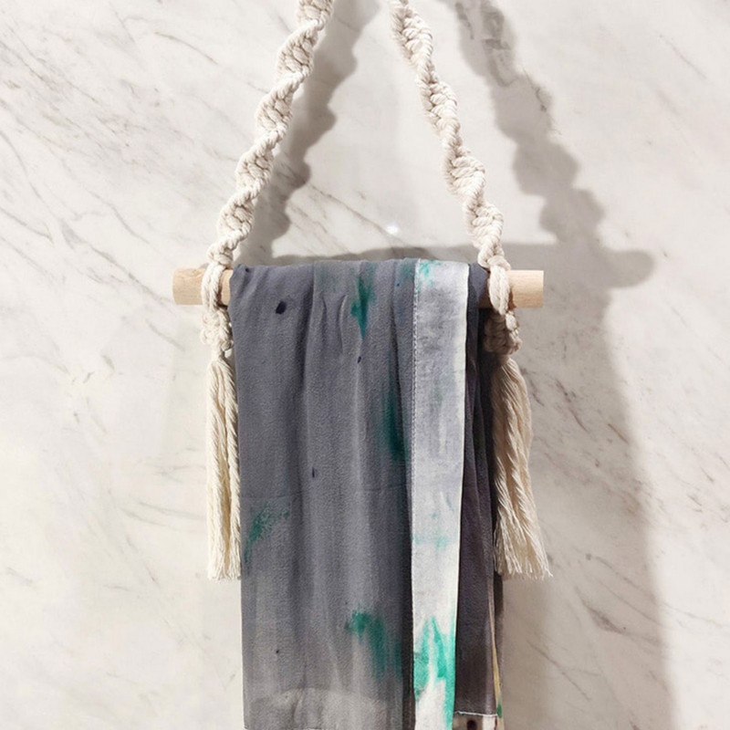 Ručno tkani drveni držač toaletnog papira Boemski zidni dekor za sobu Dozator kupaonskih ručnika Stalak za kućno skladištenje