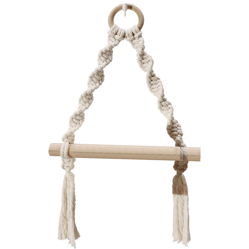 Ručno tkani drveni držač toaletnog papira Boemski zidni dekor za sobu Dozator kupaonskih ručnika Stalak za kućno skladištenje