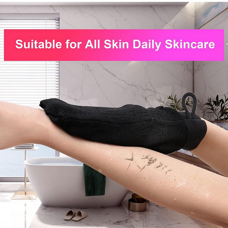 1PC Scrub Exfoliating Gloves Back Scrub Dead Skin Sejas masāžas cimdi Izturīgi vairāku krāsu dziļi attīroši dvieļi dušai