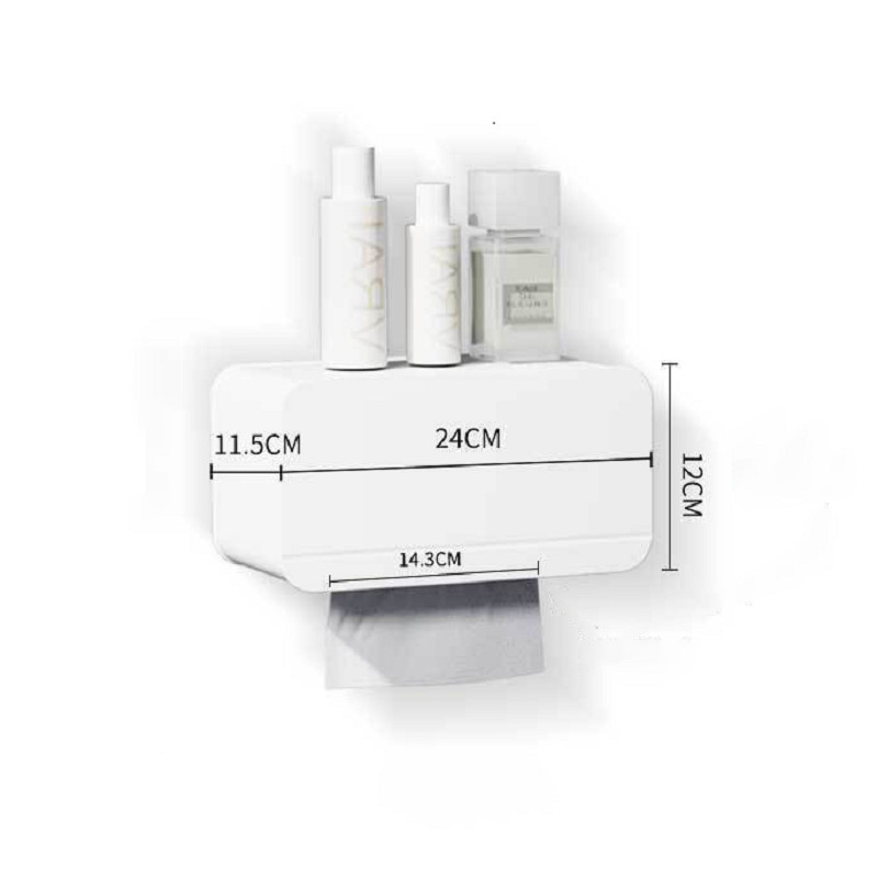 Kupaonska kutija za papirne maramice koja se montira na zid Minimalistički držač toaletnog papira Vodootporna kutija za pohranjivanje papira Dodaci za kupaonicu bez bušenja