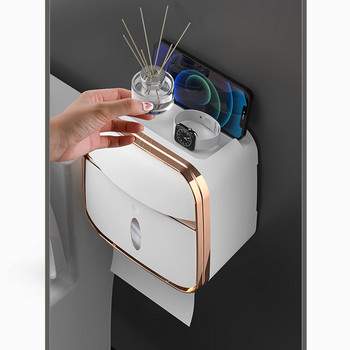 Стенен държач за тоалетни кърпички Кутия за съхранение на кърпички за баня Водоустойчив Органайзер за извличане на хартия