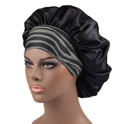 1/2 τεμ. Unisex Head Wrap Elastic Band Cap για νυχτερινό καπέλο Καπέλο μπάνιου Εξαιρετικά μεγάλο Satin Silky Bonnet Sleep