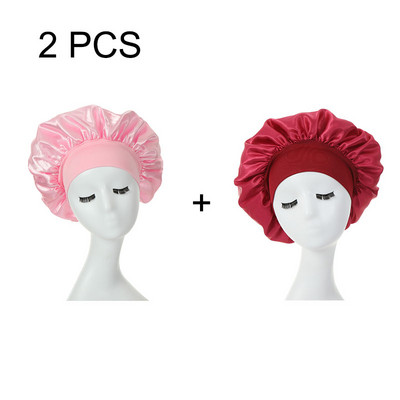 1/2kom Unisex kapa s elastičnom trakom za glavu za noćni šešir s obodom Kapa za kupanje, ekstra velika satenska svilenkasta kapa za spavanje