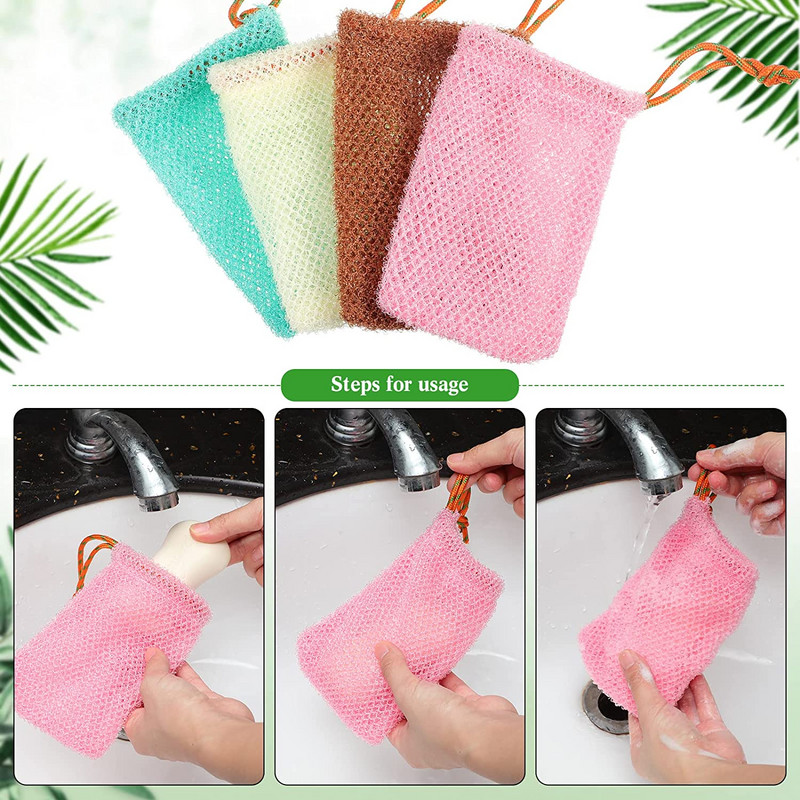 Thicken Nylon Soap Saver Bag Pouch Bar Vrećice s pjenom od mjehurića Mrežaste vrećice za piling sapuna za tuširanje Džep za držač