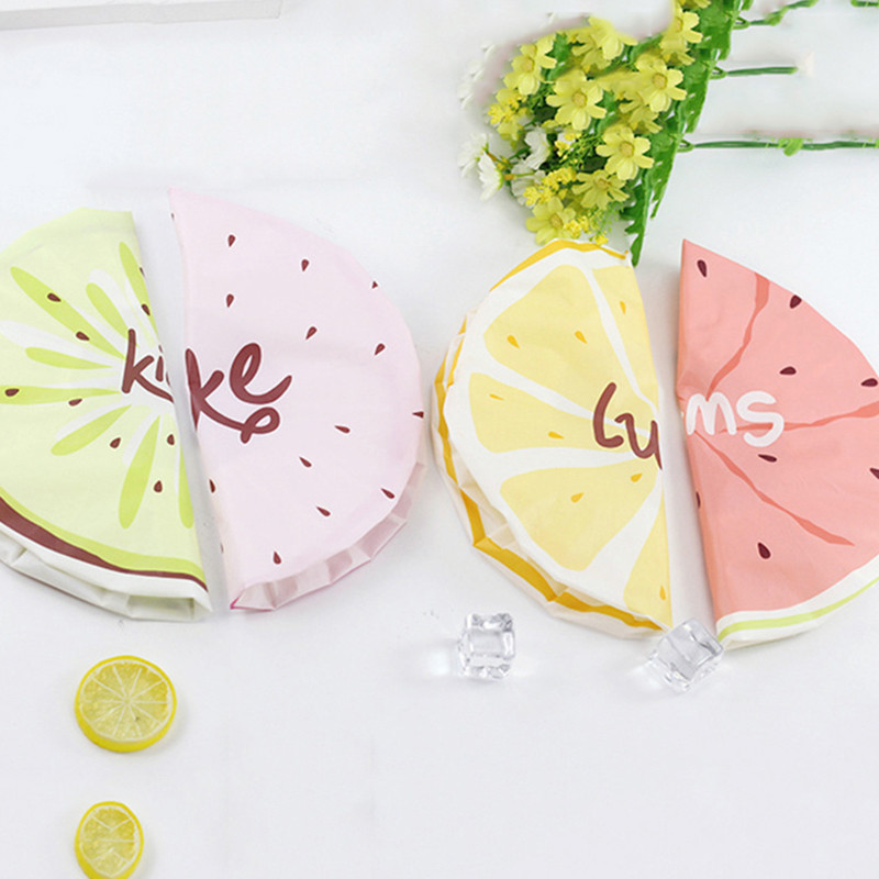 Modes ūdensizturīgs augļu vannas vāciņš Elastīga dušas cepure Atkārtoti lietojams vannas galvas matu pārklājs sievietēm dušas vannas piederumi