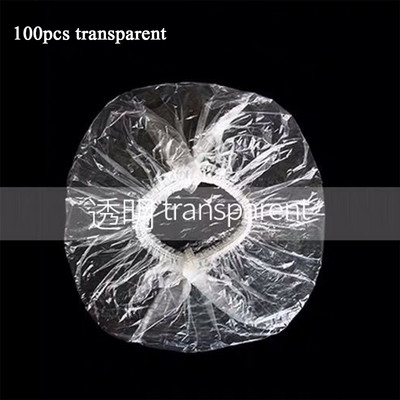 Kapa za tuširanje od 100 komada, plastična vodootporna kapa za glavu, hotelska kapa za tuširanje za farbanje kose, prozirna plastična kapa za kozmetički salon, prianjajuća