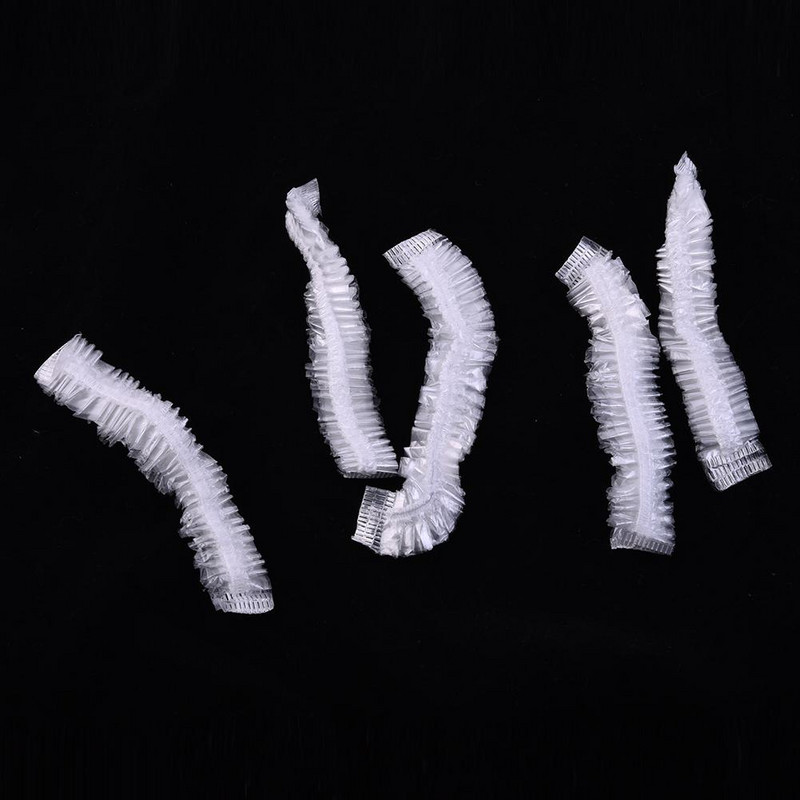 Kapa za tuširanje od 100 komada, plastična vodootporna kapa za glavu, hotelska kapa za tuširanje za farbanje kose, prozirna plastična kapa za kozmetički salon, prianjajuća