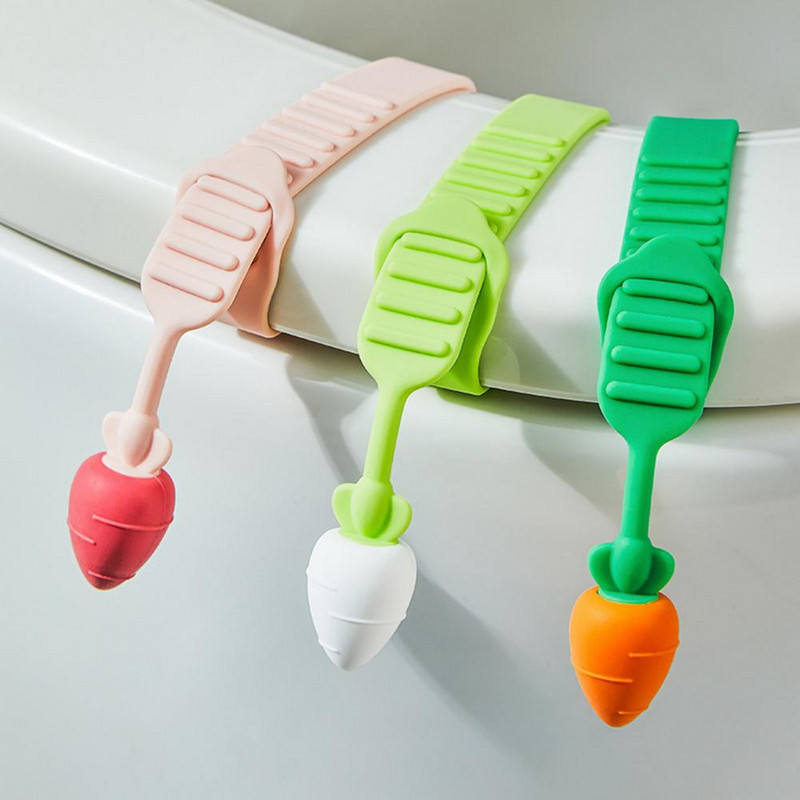 Izturīgs elastīgs tualetes sēdekļa gredzena rokturis, labs stingrība Jauka burkāna forma tualetes sēdekļa gredzena rokturis Izvairieties pieskarties tualetes vākam