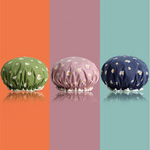 Ženska navlaka za tuširanje Šešir Dvoslojni pribor Vodootporni debeli kupaonski dodaci Kapa za kosu