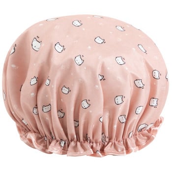 Γυναικείο κάλυμμα ντους Καπέλο διπλής στρώσης προμήθειες Αδιάβροχο χοντρό αξεσουάρ μπάνιου Καπέλο μαλλιών
