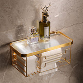 Kupaonica Zlatni stalak za papirnate ručnike Soba Besplatna zidna kutija za bušenje Rola toaletnog papira Stalak za pohranu toaletnog papira Dodatna oprema