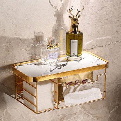 Kupaonica Zlatni stalak za papirnate ručnike Soba Besplatna zidna kutija za bušenje Rola toaletnog papira Stalak za pohranu toaletnog papira Dodatna oprema