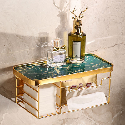 Kupaonica Zlatni stalak za papirnate ručnike Soba Besplatna zidna kutija za bušenje Rola toaletnog papira Stalak za pohranu toaletnog papira Dodatna oprema