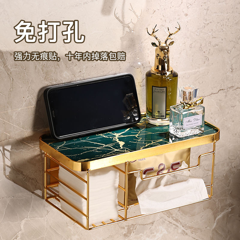 Kupaonica Zlatni stalak za papirnate ručnike Soba Besplatna zidna kutija za bušenje Rola toaletnog papira Stalak za pohranu toaletnog papira Dodatna oprema