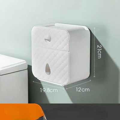 1PC Kućni modni toaletni rupčić bez probijanja Rola papira za kupaonicu Vodootporni držač kutije Zidna polica bez bušilice
