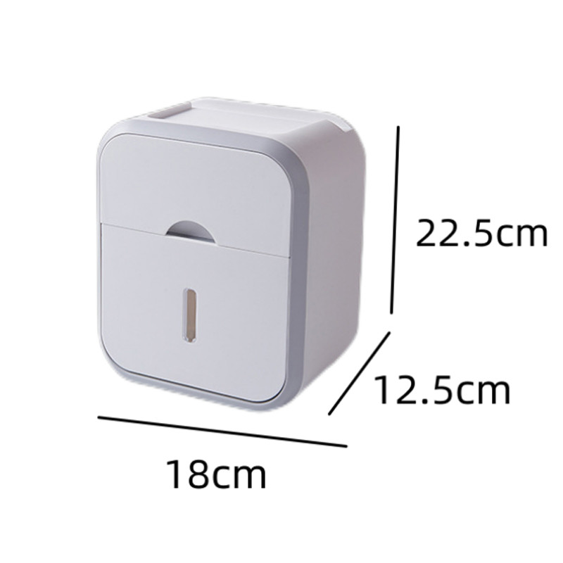 Višenamjenski držač toaletnog papira bez bušenja Vodootporna kutija za pohranu Kutija za marame Kuhinja Kupaonski pribor Montaža na zidni stalak