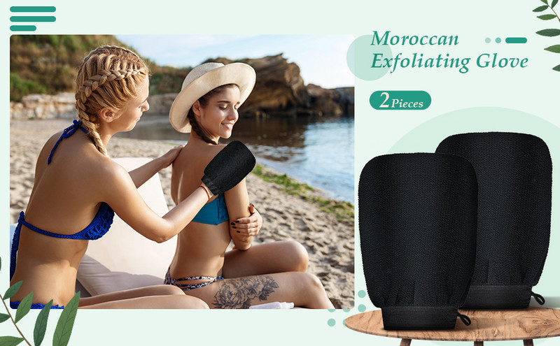 5Pc Hot Marokas Hammam Exfoliating Mitt Kessa skrubja cimdu sagatavošana Izturīgi dušas skrubja cimdi Ķermeņa sejas iedeguma masāžas dūraiņi