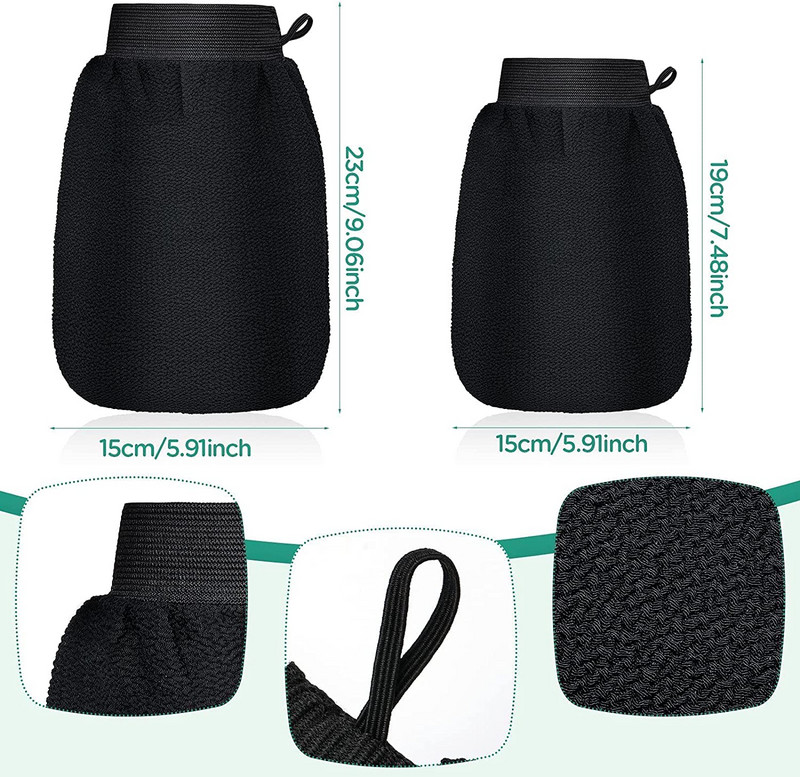 5Pc Hot Marokas Hammam Exfoliating Mitt Kessa skrubja cimdu sagatavošana Izturīgi dušas skrubja cimdi Ķermeņa sejas iedeguma masāžas dūraiņi