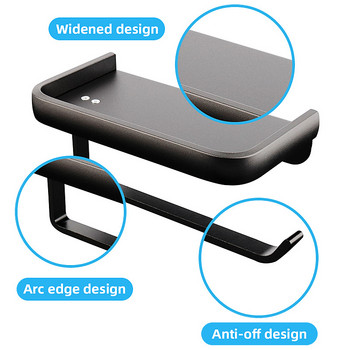 Държач за тоалетна хартия от неръждаема стомана Монтаж на стена за баня WC Хартия Държач за телефон Рафт Рафт за ролка за кърпи Аксесоари за кърпи за баня