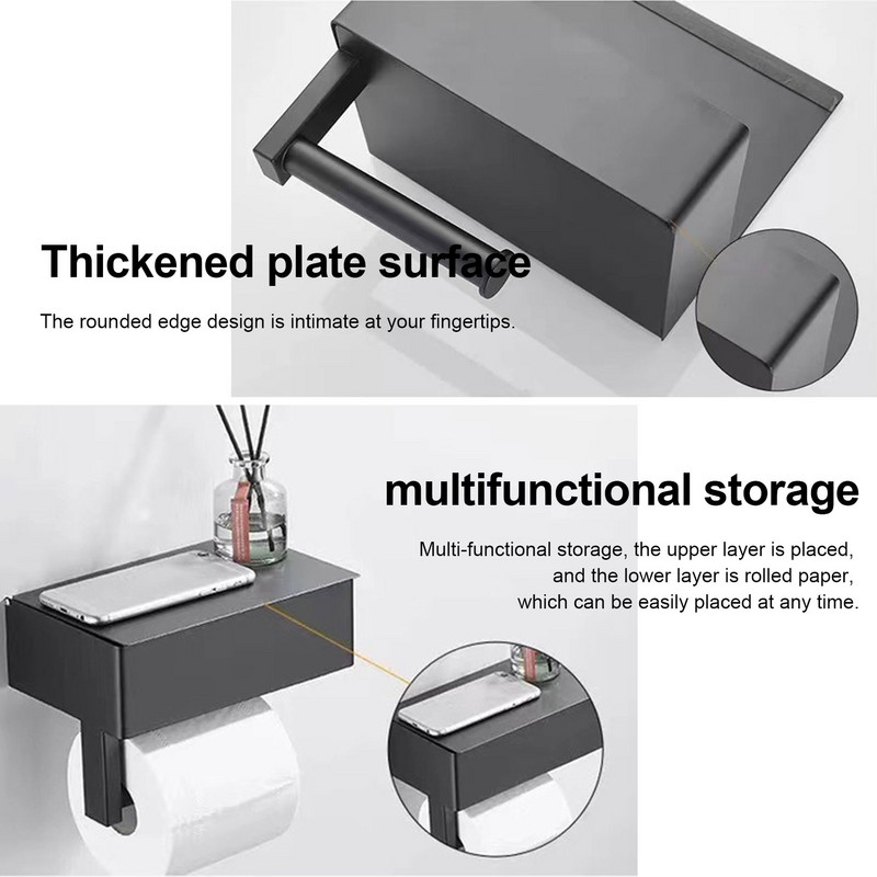 Metāla tualetes papīra turētājs vannas istabai sienas stiprinājums WC papīra telefona turētājs plaukts dvieļu ruļļa plaukts skalojams mitro salvešu dozators