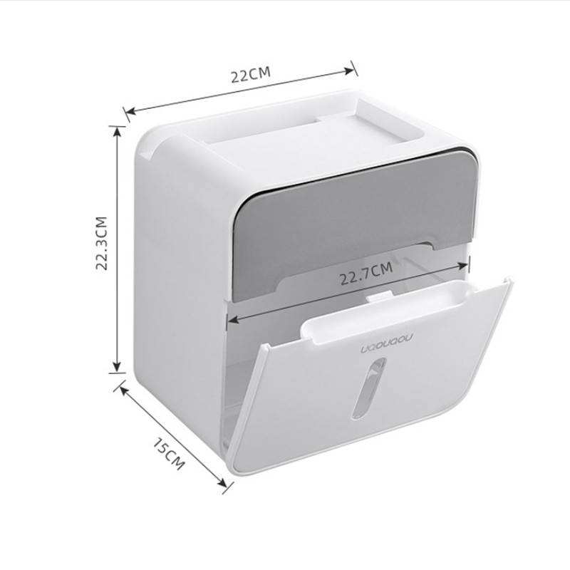 Punch-free tualettpaberi kast, veekindel paberrätikuriiul, tualetträtikukarp, tualettpaberi riiul, rullikuga hoiukastiga