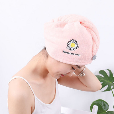 TECHOME Kupaonski ručnik od mikrovlakana Brzo sušeći ručnik za kosu Ručnici za kupanje za žene Djevojke Baršunasta kapa za tuširanje Kapa za suhu kosu Umotavanje glave