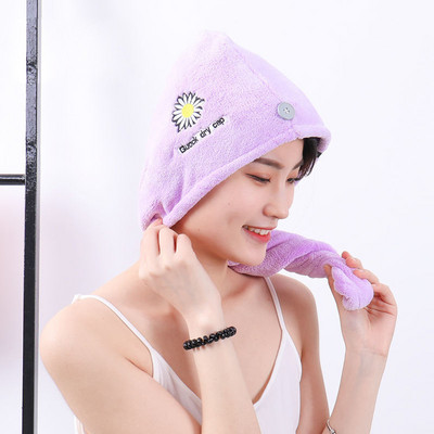 TECHOME Kupaonski ručnik od mikrovlakana Brzo sušeći ručnik za kosu Ručnici za kupanje za žene Djevojke Baršunasta kapa za tuširanje Kapa za suhu kosu Umotavanje glave