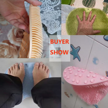 Επαναχρησιμοποιήσιμη ξύστρα ντους Βούρτσα καθαρισμού ποδιών πλυσίματος ποδιών Πολυλειτουργικό μαξιλαράκι ρουφηξίματος τοίχου Τρίψιμο ποδιών βραχίονες σώματος Εργαλείο μπάνιου