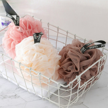 Σφουγγάρι Μπάλες μπάνιου από μαλακό διχτυωτό νάιλον Βούρτσα καθαρισμού ντους Puff καθαριστικό σώματος Απολεπιστικό Scrubbers Μπάλα μπάνιου Προμήθειες μπάνιου