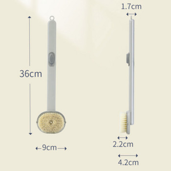 Четка за баня Течна четка за баня с дълга дръжка Комплект четки за баня с мек косъм Подвижен гръб за тяло Гъба за баня Скрубер Четка за тяло
