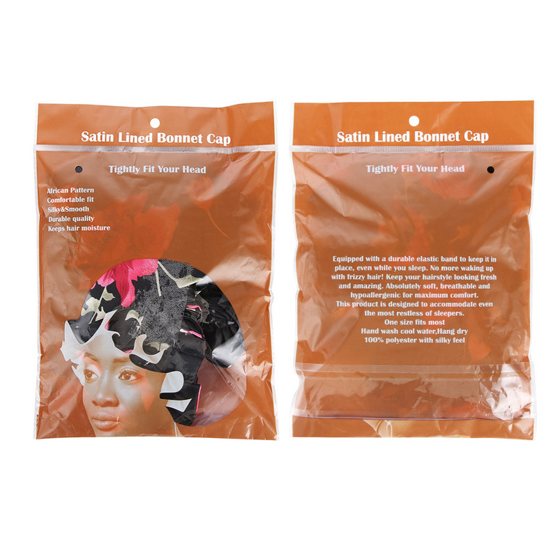1PC Dvoslojne svilene šeširiće Elastična reverzibilna ekstra velika satenska kapa za spavanje za kovrčavu/prirodnu kosu Žene Djevojački omot za glavu