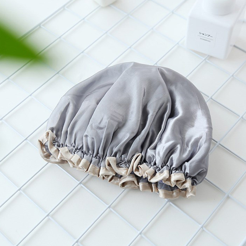 1gab Skaistas Biezas Sieviešu dušas Cepures Satīna Cepures Matu Pārklājums Ūdensnecaurlaidīgs Peldcepures Dušas Cepures Vannas istabas Produkti Izturīgi