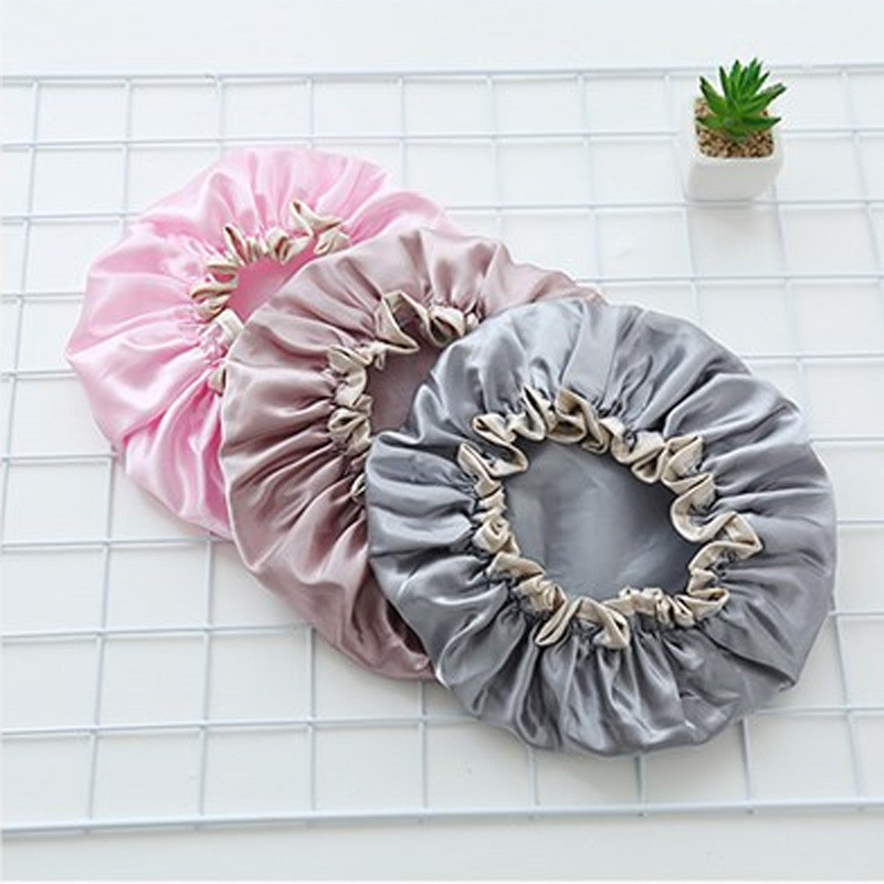 1gab Skaistas Biezas Sieviešu dušas Cepures Satīna Cepures Matu Pārklājums Ūdensnecaurlaidīgs Peldcepures Dušas Cepures Vannas istabas Produkti Izturīgi