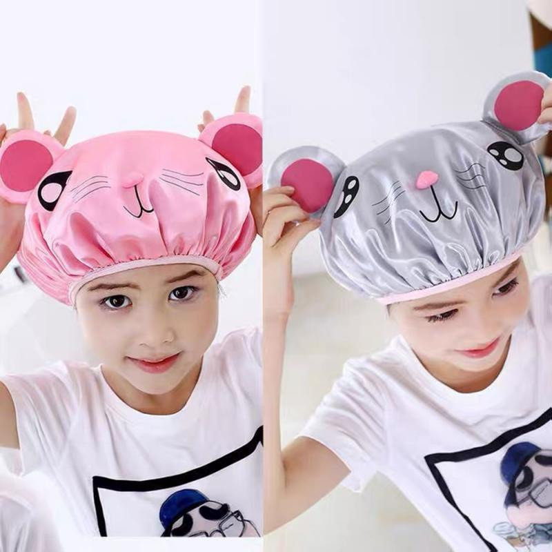 1 kom. Crtana debela vodootporna kapa za kupanje Dvoslojna navlaka za kosu za tuširanje Dječji pribor Kapa za tuširanje Kapa za kupanje Šešir za djecu